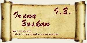 Irena Boškan vizit kartica